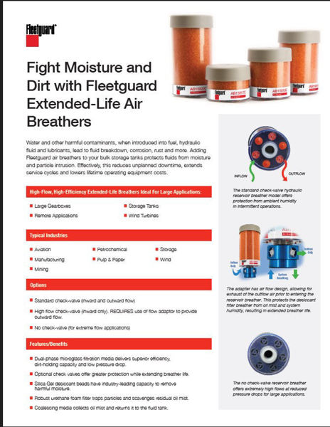Picture of Fight Moisture and Dirt with Fleetguard Air Breathers Flyer